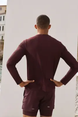 T-shirt de sport à manches longues CoolMove™ - Prune foncé/soleil — photo 3