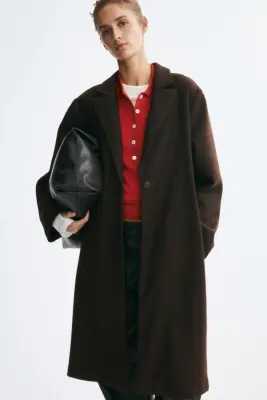 Manteau à fermeture droite - Marron foncé — photo 2