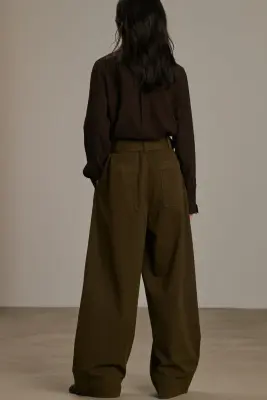 PANTALON VAGABOND KAKI FONCÉ — photo 3