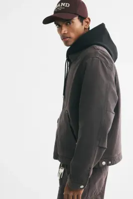 Veste workwear en denim - Marron ancien — photo 4