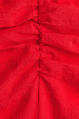 Robe à mancherons avec base en pointes - Rouge — photo 4
