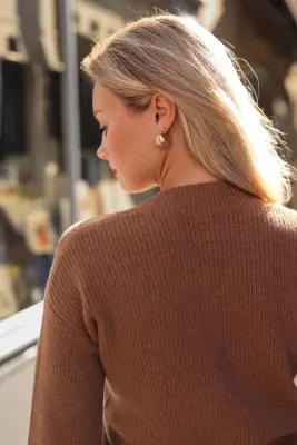 Delphine Cashmere Sweater - Brown — photo 4