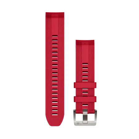 Bracelet de montre Garmin MARQ QuickFit 22mm Silicone rouge avec boucle argent 010-13225-03