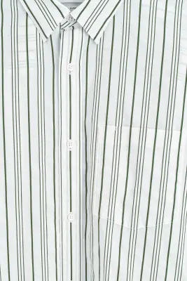 CHEMISE OVERSIZE EN POPELINE RAYÉE - BLANC / VERT / RAYÉ — photo 4