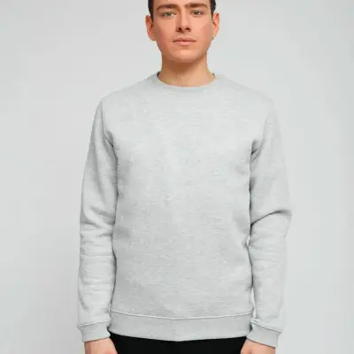 Sweat homme Alex molletonné gris chiné — photo 1