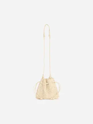 Pochette en paille tissée - Beige — photo 2
