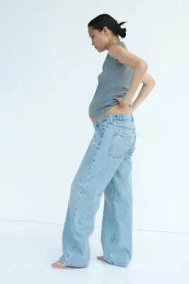 MAMA Wide Low Waist Jeans - Bleu denim — photo 2