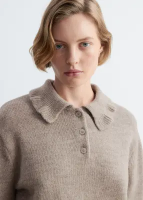 Pull à col volanté - Beige — photo 1