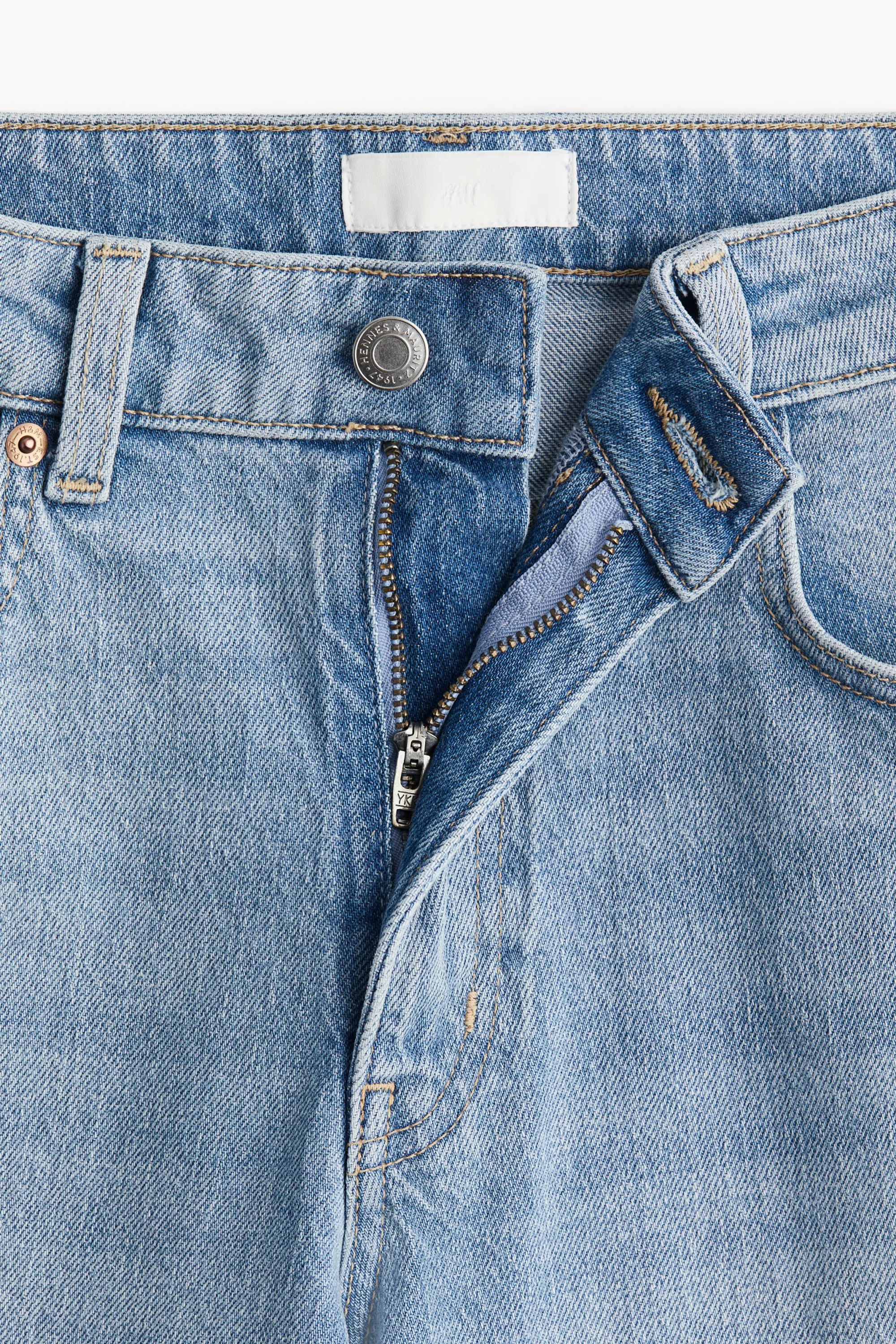 Wide High Waist Jeans - Bleu denim clair