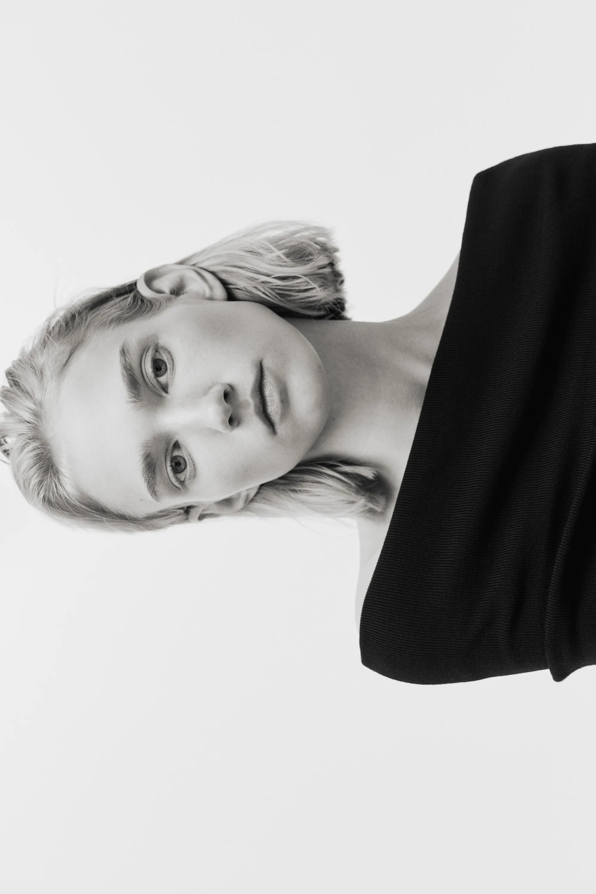 Top épaules nues en laine - Noir
