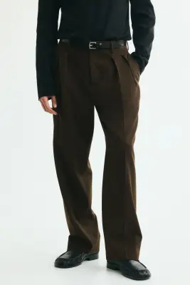 Pantalon de costume Loose Fit - Vert kaki foncé — photo 1