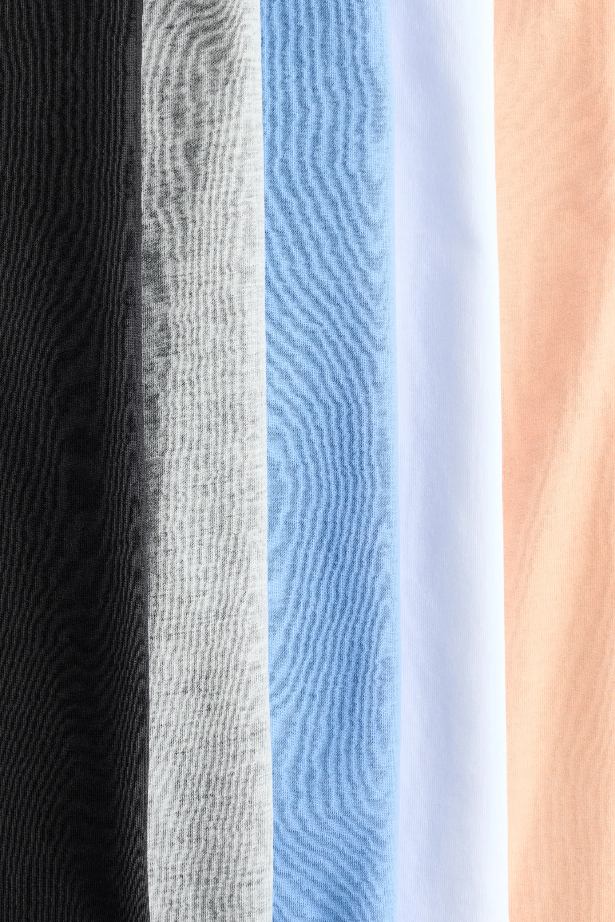 Lot de 5 T-shirts en coton - Abricot/bleu