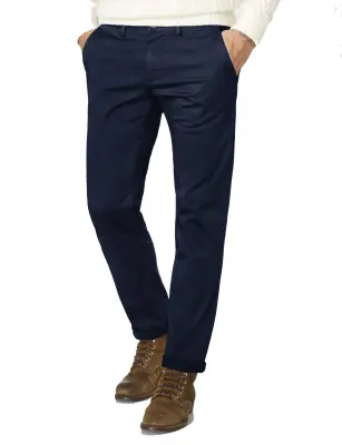 REDPOINT JASPER CHINO GRANDE LONGUEUR Marine — photo 2