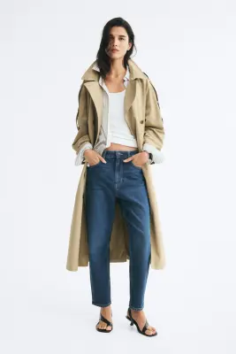 Mom Slim Fit High Waist Ankle Jeans - Bleu denim — photo 2