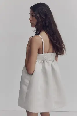 Robe à bretelles fines avec effet superposé - Blanc — photo 3