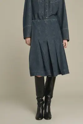 JUPE KLEA BLEU GRIS — photo 3