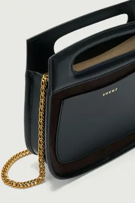 SAC CHERI MINI MARRON FONCÉ CROÛTE DE CUIR — photo 4
