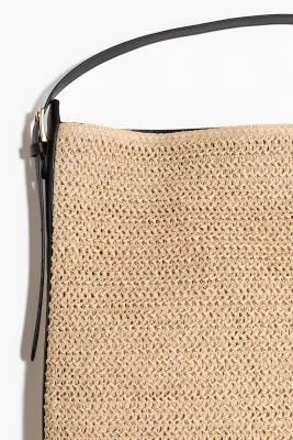 Sac porté épaule en paille - Beige — photo 2