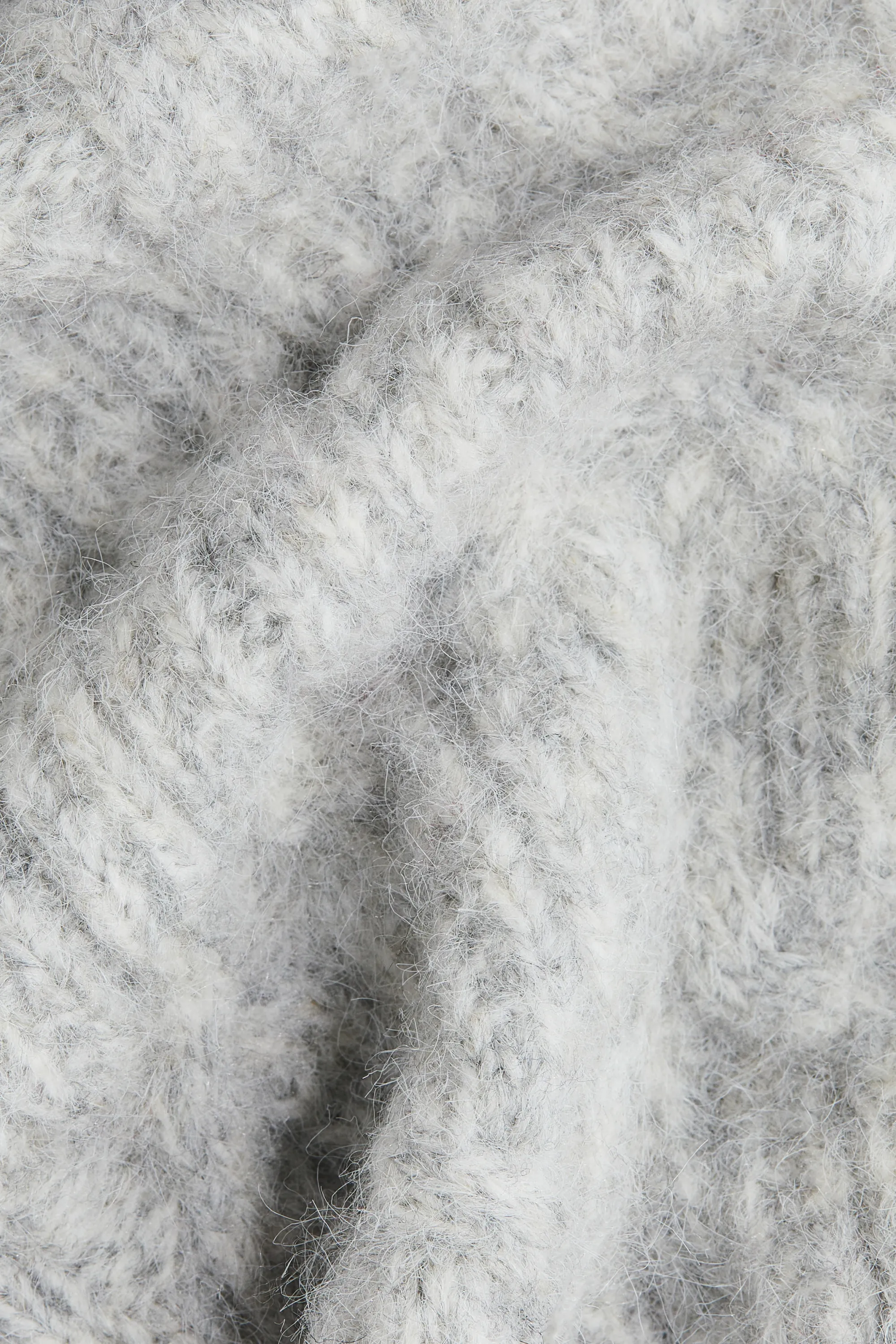 Pull pour chien en maille torsadée - Gris clair chiné