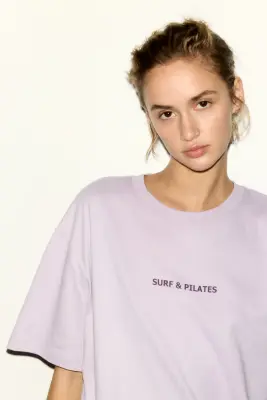 T-shirt oversize - Violet clair/Surf — photo 1