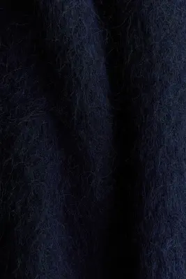 Pull oversize en mohair mélangé - Bleu marine — photo 4