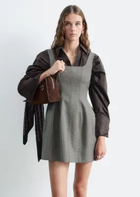 Robe courte de style corset - Gris/À carreaux — photo 1