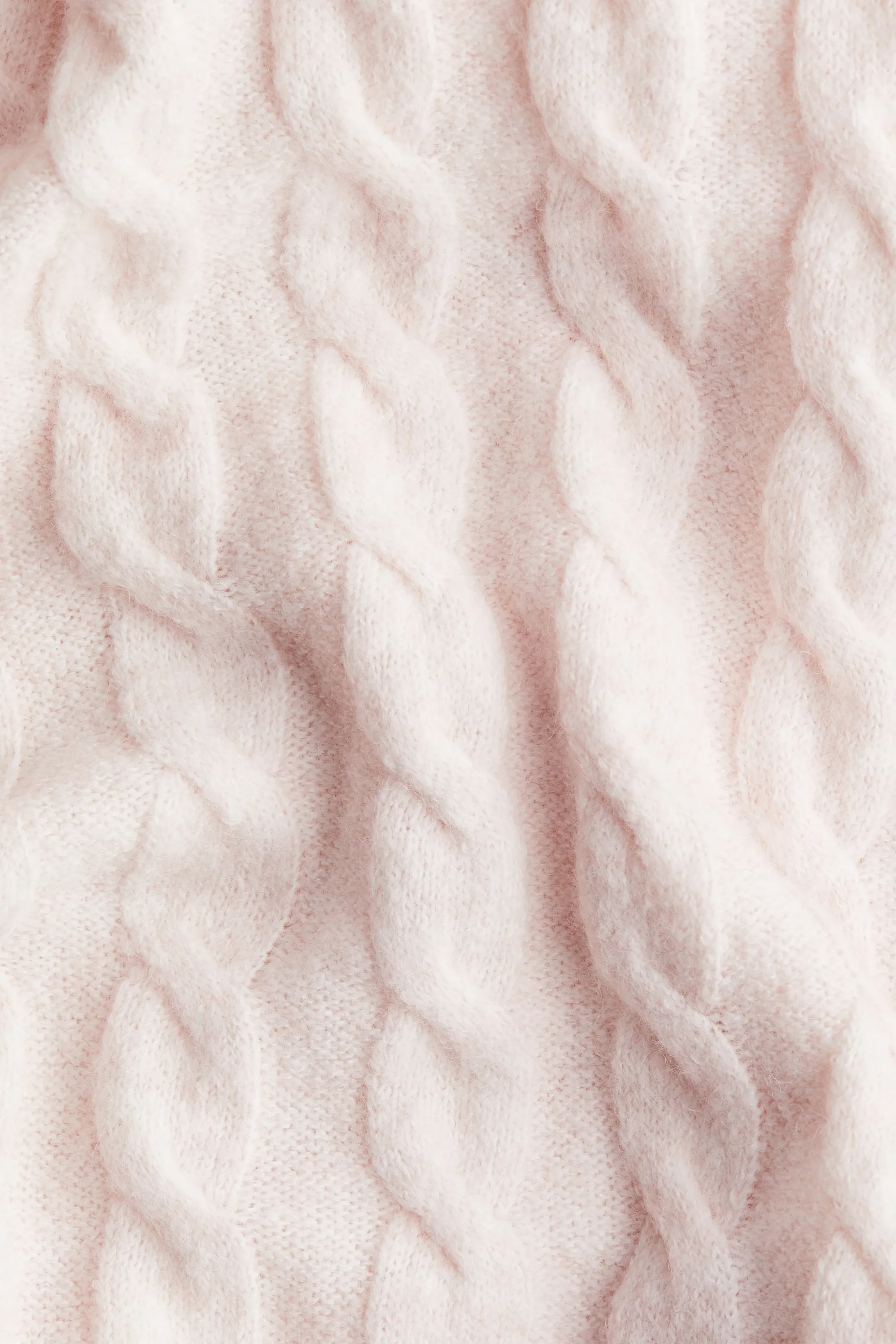 Jupe en maille torsadée - Rose pâle