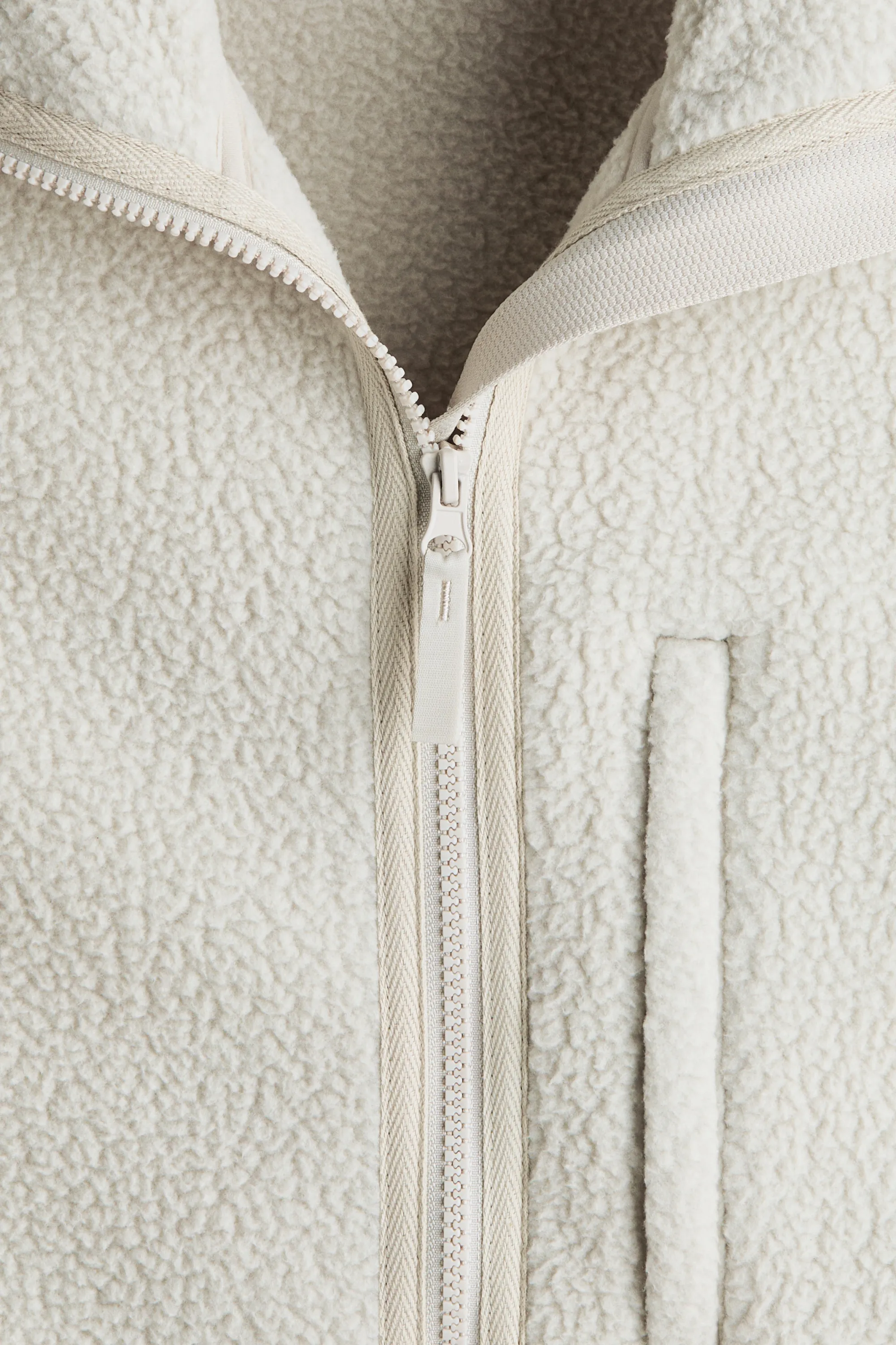 Regular Fit Teddy Sports gilet - Beige clair