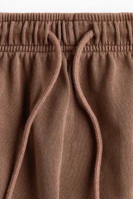 Short en molleton avec cordon de serrage - Marron — photo 4