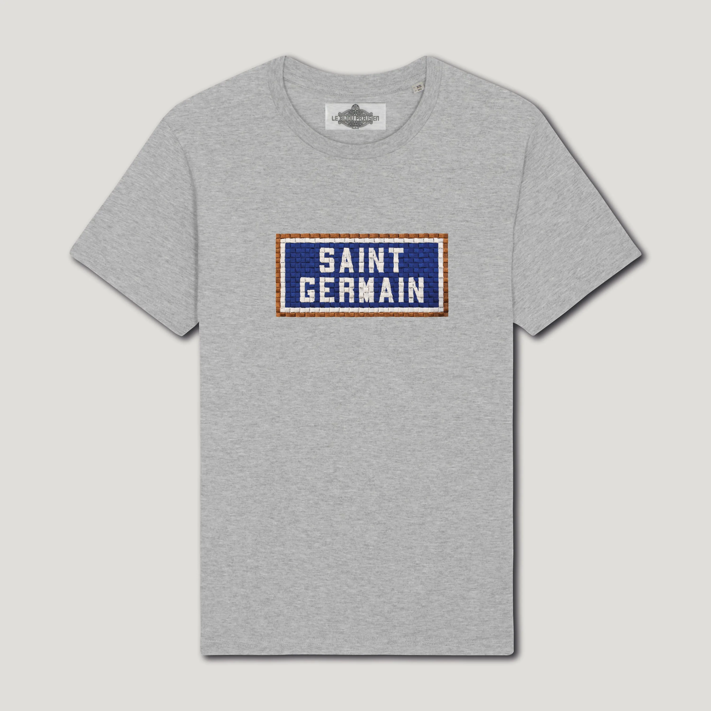 T-SHIRT COTON BIO BRODÉ - SAINT GERMAIN - GRIS
