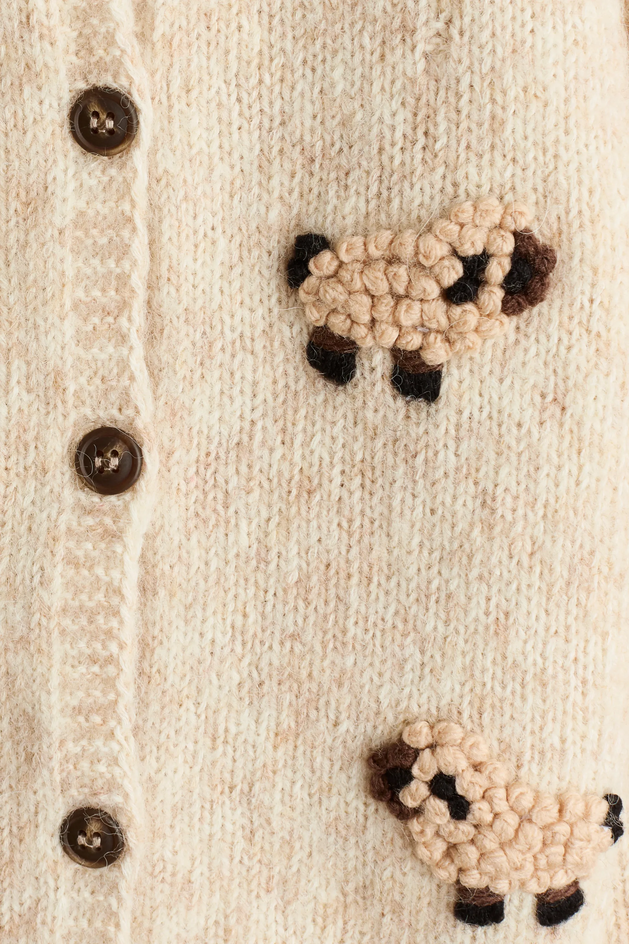 Gilet en laine mélangée - Beige/moutons