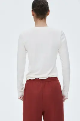 Pantalon en molleton - Rouge foncé — photo 3