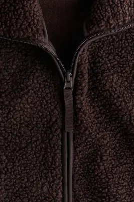 Veste en tissu Teddy bear - Marron foncé — photo 5