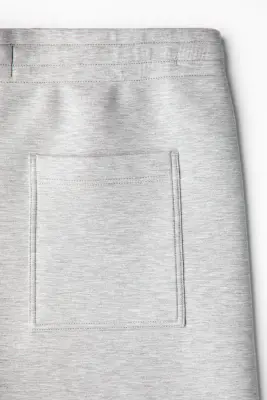 Short Relaxed Fit en scuba - Gris clair chiné — photo 4