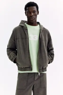 Veste à capuche - Gris foncé — photo 3