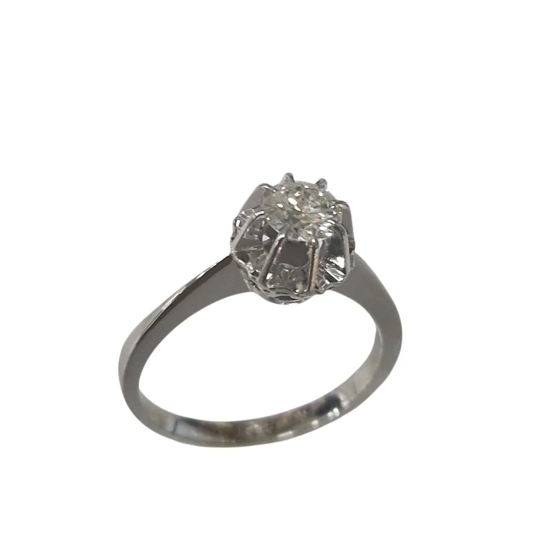 Bague blanc solitaire diamant environ 0.2 ct