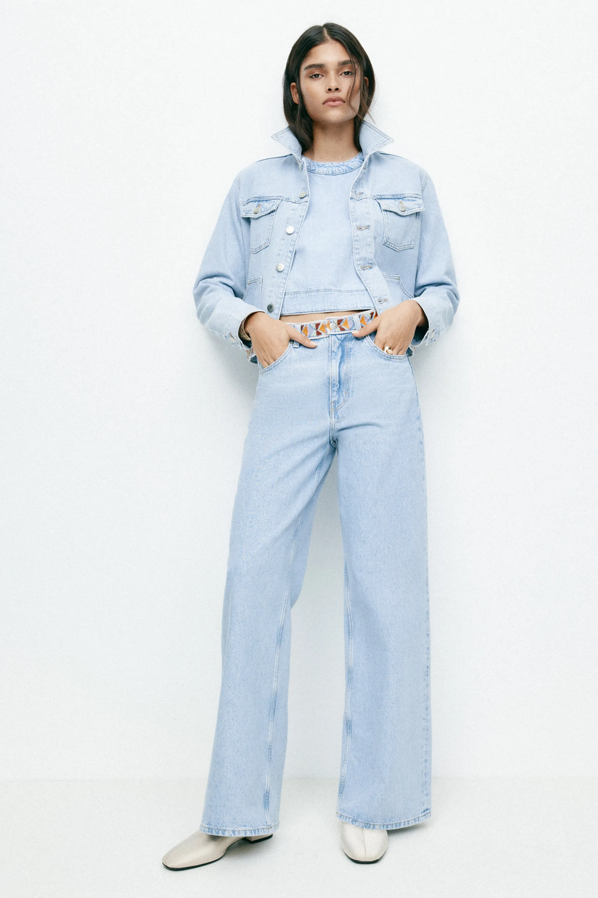 Wide Ultra High Jeans - Bleu denim clair