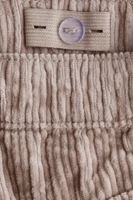 Pantalon en velours de coton côtelé - Taupe — photo 3