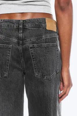 Jean jambe large taille basse Ample - Risso Black - Black — photo 3