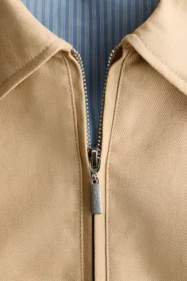 Veste sans manches en coton avec col - Beige — photo 4