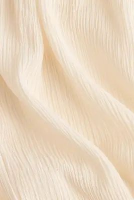 Blouse en viscose mélangée avec manches ballon - Crème — photo 3