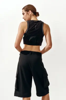 Pantalon modulable à jambes barrel - Noir — photo 3