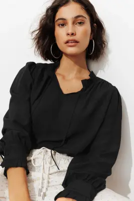 Blouse col frou-frou Femme — photo 2