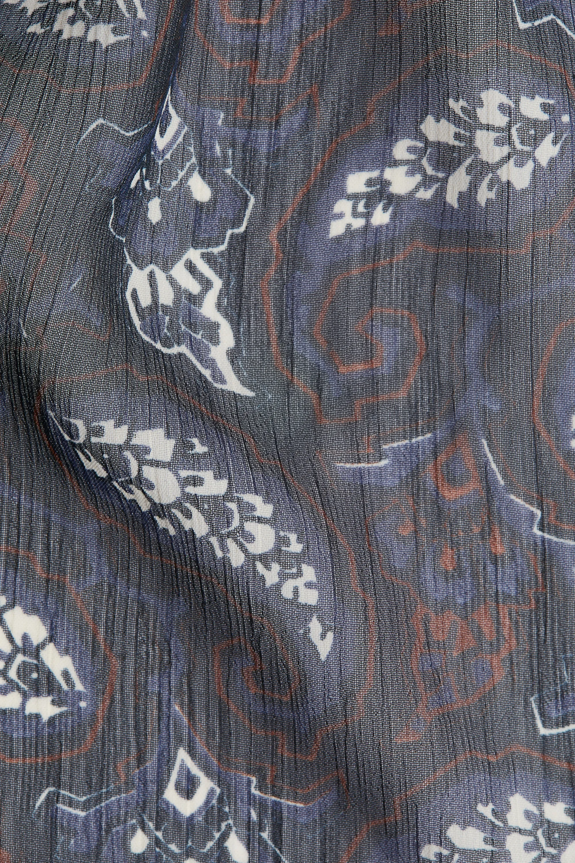 Blouse en mousseline à motif - Bleu marine/motif cachemire