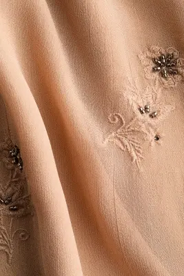 Top brodé à bretelles fines - Beige — photo 3