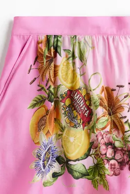 Short imprimé avec taille élastique - Rose/citrons — photo 5