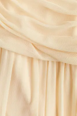Robe en mesh à effet drapé - Jaune pâle — photo 3