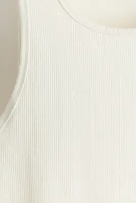 Débardeur côtelé Slim Fit - Blanc — photo 4