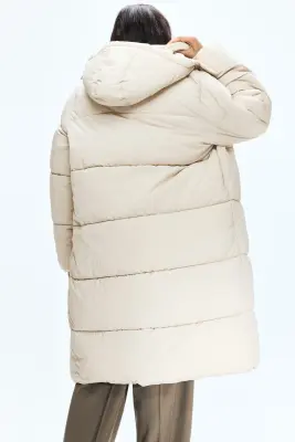 Doudoune longue - Beige clair — photo 2