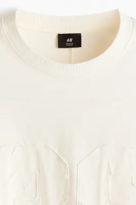 T-shirt Oversized Fit en coton avec motifs - Ivoire/86 — photo 5